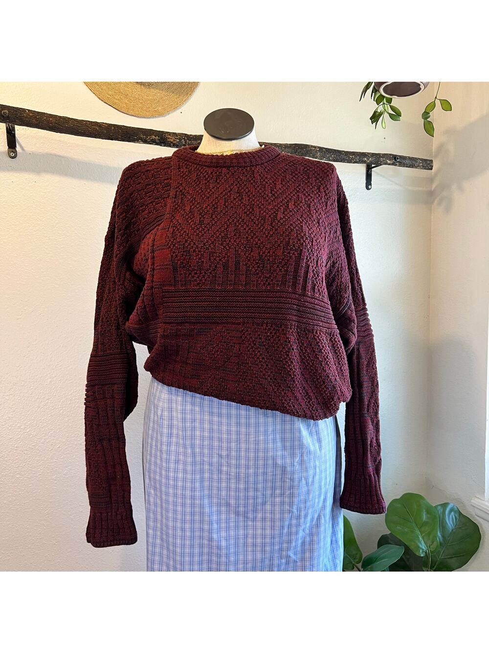 Vintage Colours by Alexander Julian 100% Cotton USA Made Red Sweater Size XL